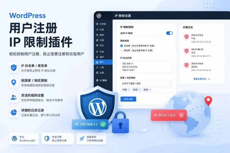 WordPress-用户注册 IP 限制插件-MS测试站